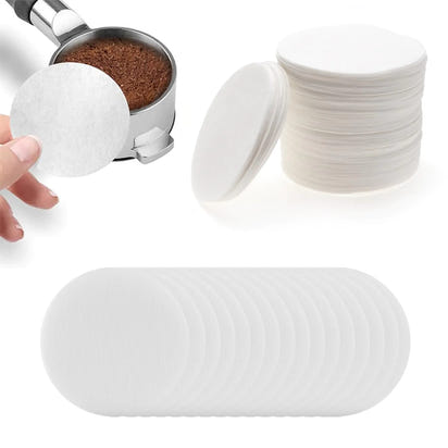BERRYLION 600pcs Coffee Paper Filter 53mm Unbleached Coffee Filter Paper Round Coffee Maker Filters Compatible with 54mm Portafilters Baskets Disposable Coffee Tea Filters